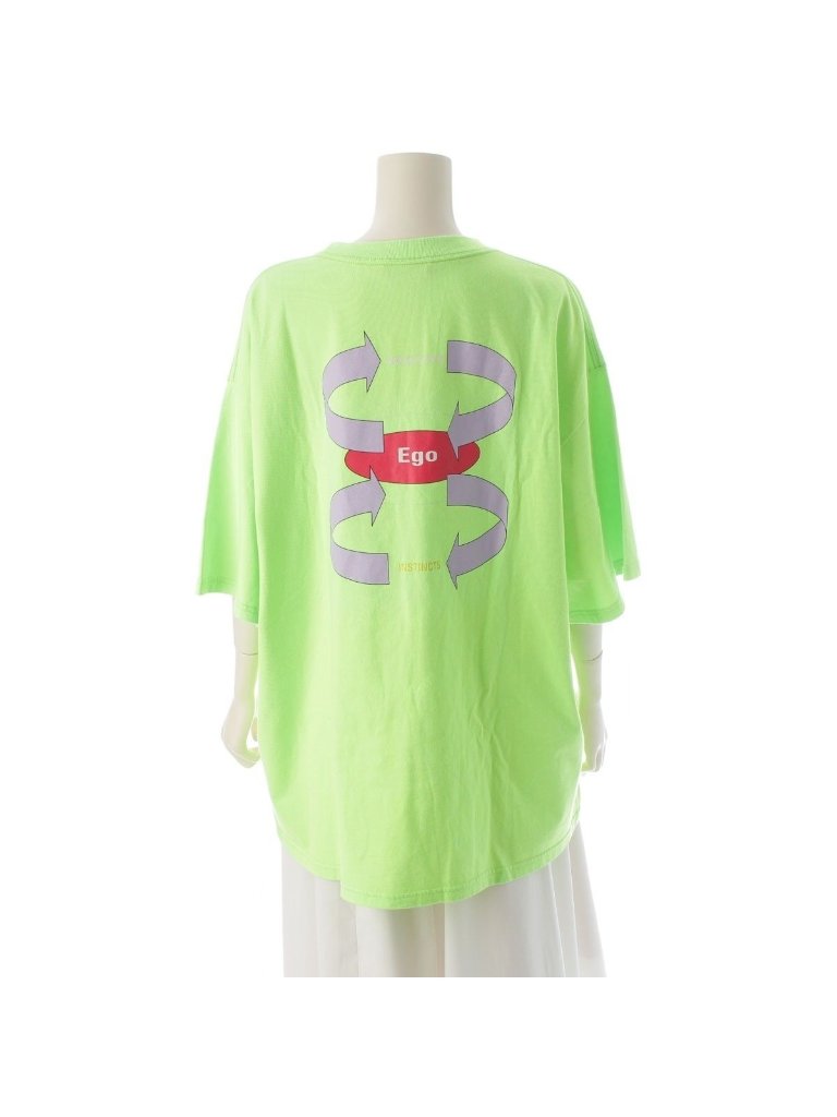 Balenciaga Cotton Back Print Oversize Short Sleeve T-Shirt Light Green Xs
